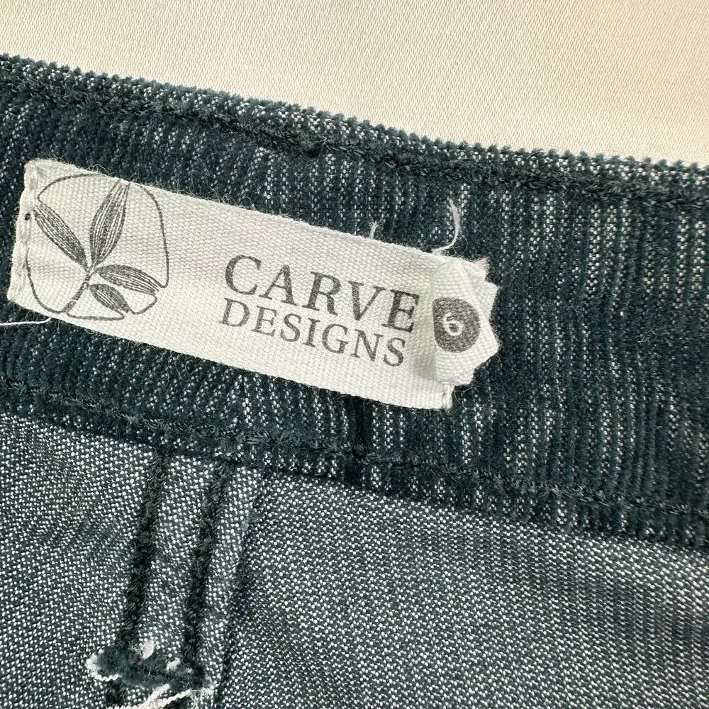Carve Designs Skyler Pants Womens 6 Green Teal Skinny Corduroy Organic Cotton - Picture 5 of 13